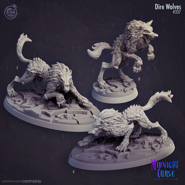 3D Printed Cast n Play Midnight Curse - Dire Wolf 28mm 32mm D&D (Online Only)