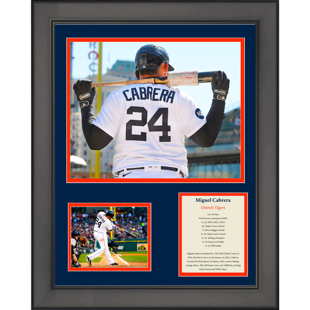 Framed Miguel Cabrera Detroit Tigers Baseball 11"x14" Three Photo Collage (ONLINE ORDER ONLY)
