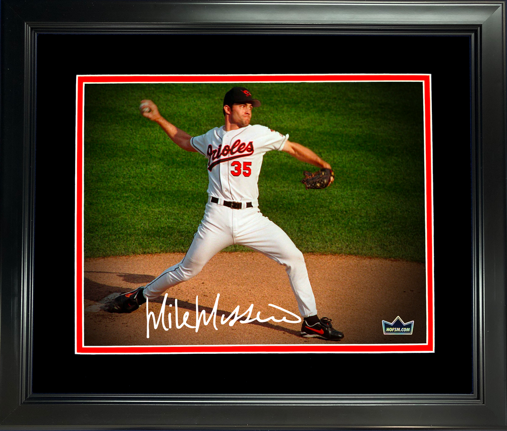 Framed Mike Mussina Facsimile Laser Engraved Signature Auto Baltimore Orioles 11"x14" Baseball Photo HOFSM Holo (ONLINE ORDER ONLY)
