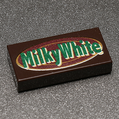 Milky White - B3 Customs® Printed 1x2 Tile made using LEGO parts (Online Order Only)