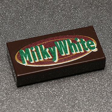 Milky White - B3 Customs® Printed 1x2 Tile made using LEGO parts (Online Order Only)