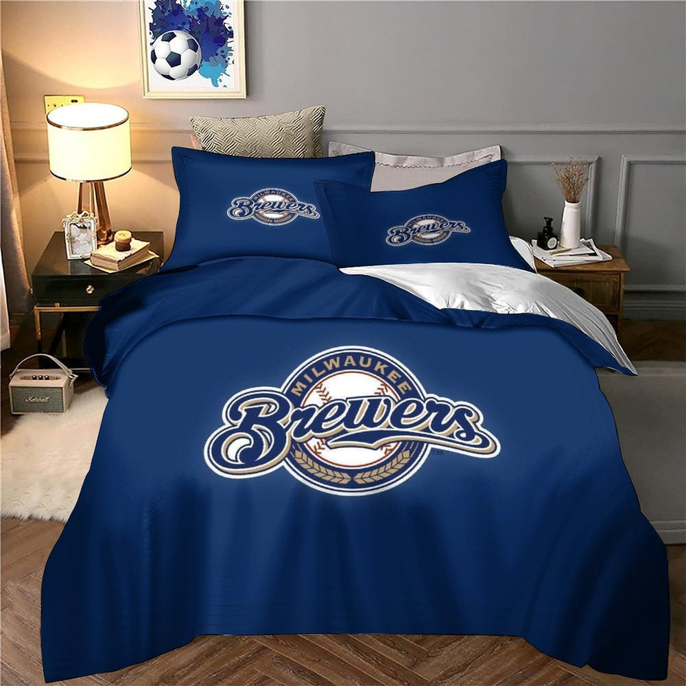 Milwaukee Brewers Bedding Set Quilt Cover Without Filler (Online Order Only)