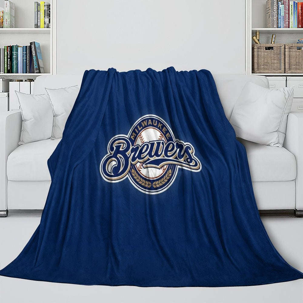 Milwaukee Brewers Blanket Flannel Throw Room Decoration (Online Order Only)