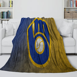 Milwaukee Brewers Blanket Flannel Throw Room Decoration (Online Order Only)