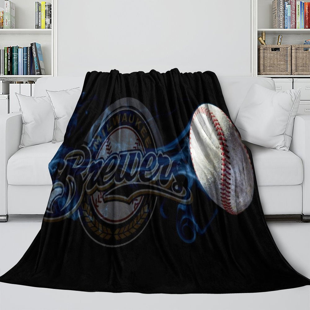 Milwaukee Brewers Blanket Flannel Throw Room Decoration (Online Order Only)