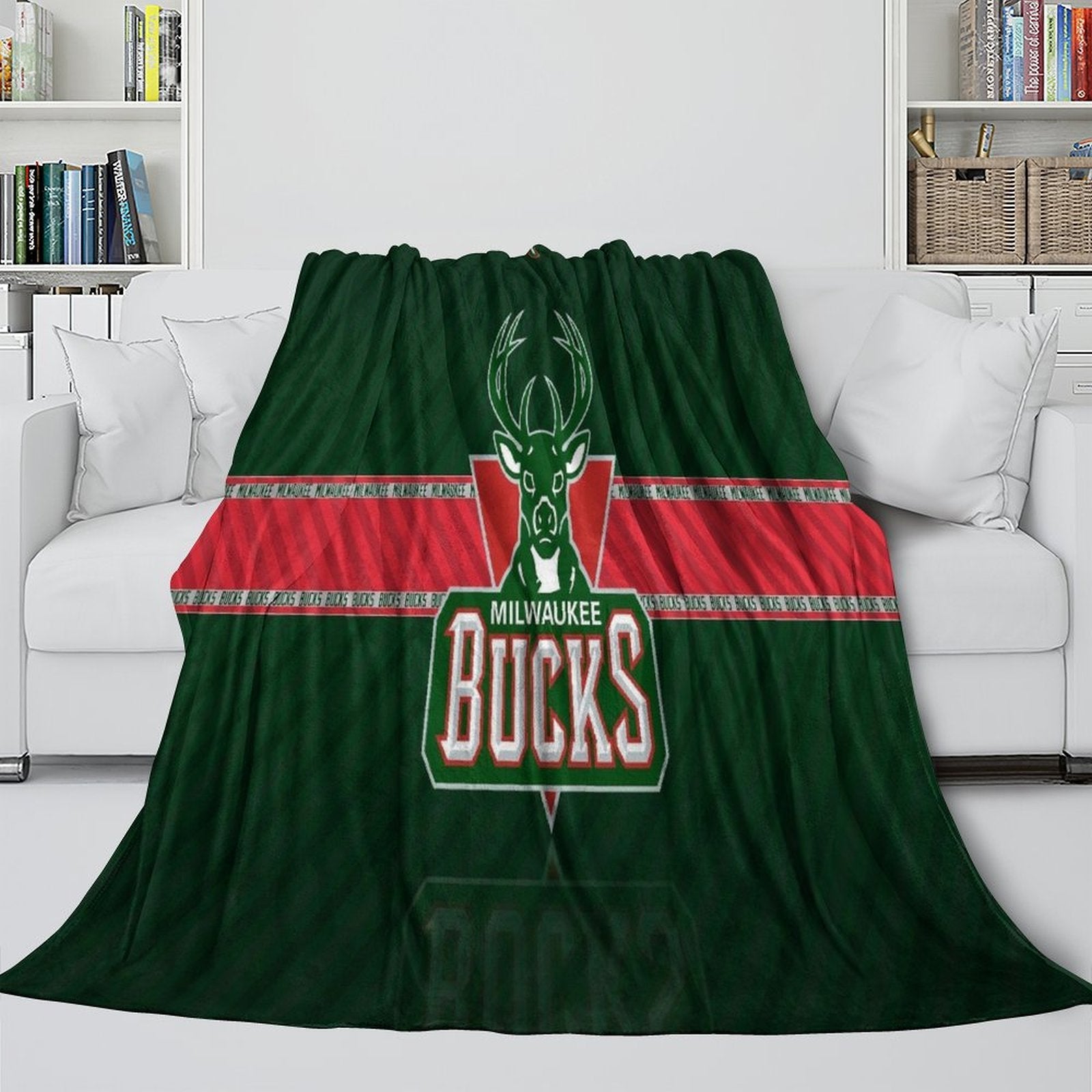 Milwaukee Bucks Blanket Flannel Fleece Throw Room Decoration (Online Order Only)