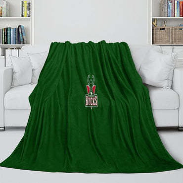 Milwaukee Bucks Blanket Flannel Fleece Throw Room Decoration (Online Order Only)