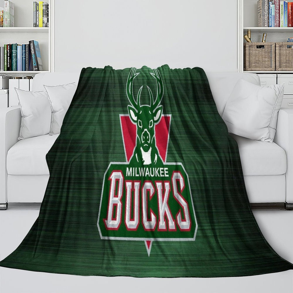 Milwaukee Bucks Blanket Flannel Fleece Throw Room Decoration (Online Order Only)