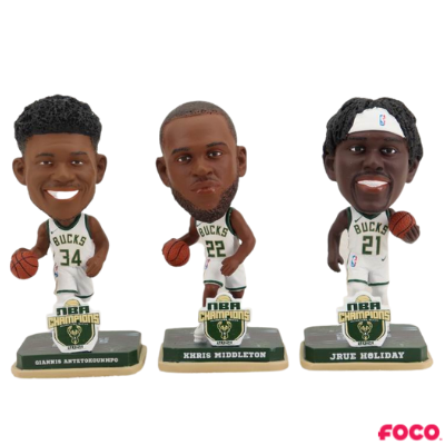 Milwaukee Bucks 2021 NBA Champions Bobbleheads (ONLINE ORDER ONLY)