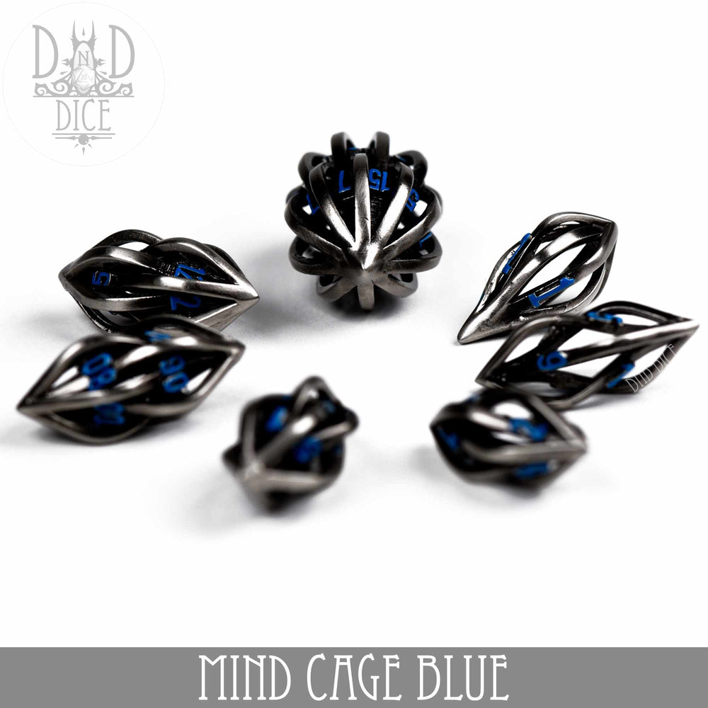 Mind Cage Blue - Metal Dice Set (Gift Box) (Online Order Only)