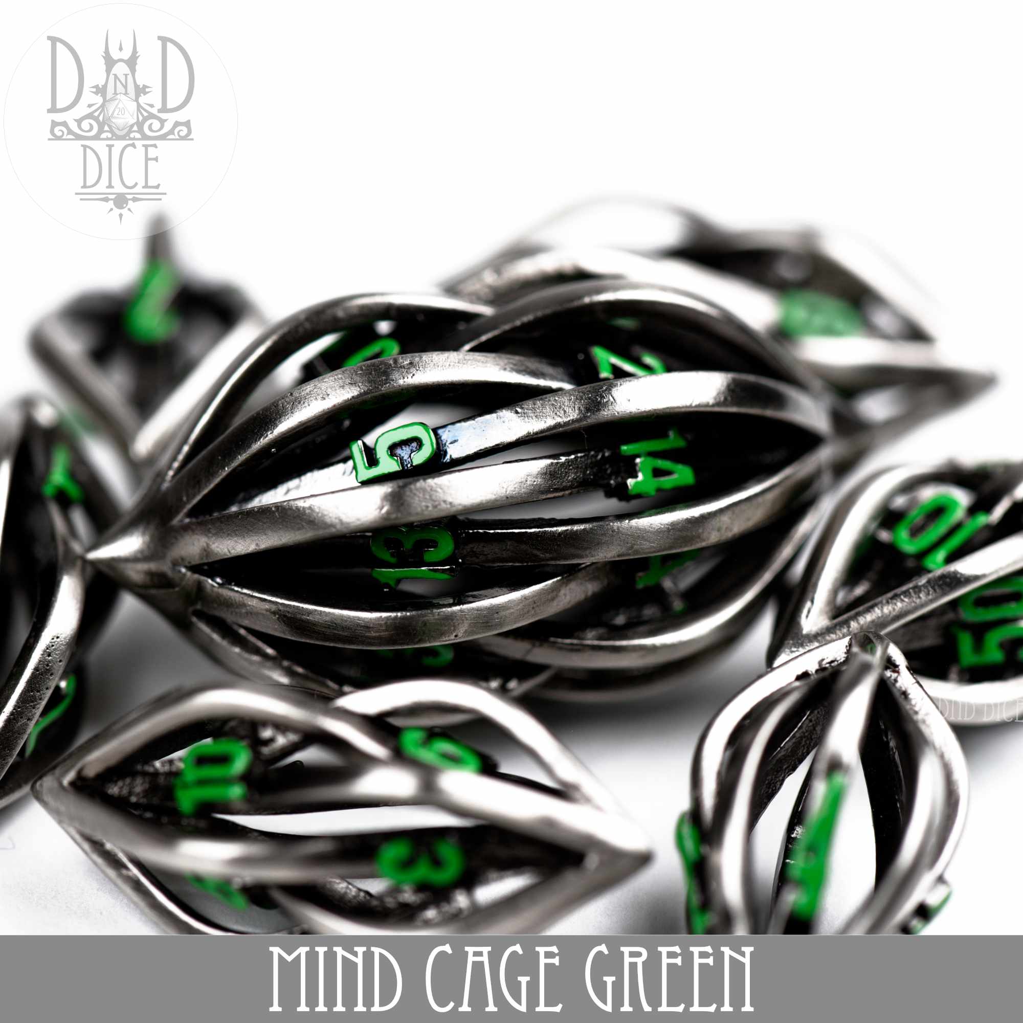 Mind Cage Green - Metal Dice Set (Gift Box) (Online Order Only)