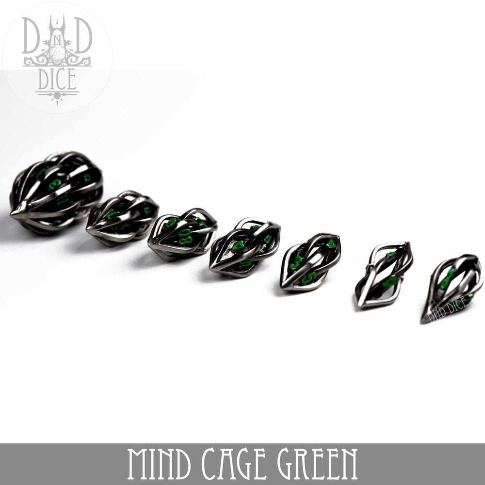 Mind Cage Green - Metal Dice Set (Gift Box) (Online Order Only)