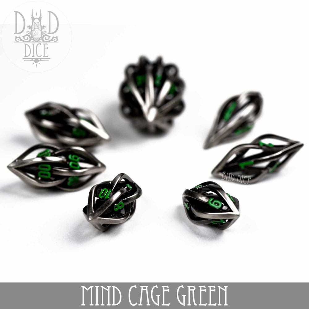 Mind Cage Green - Metal Dice Set (Gift Box) (Online Order Only)