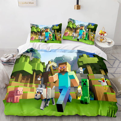 Minecraft Cosplay Bedding Set Kids Quilt Cover (Online Order Only)