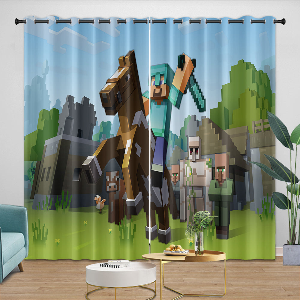 Minecraft Curtains Blackout Window Drapes Kids Room Decoration (ONLINE ORDER ONLY)