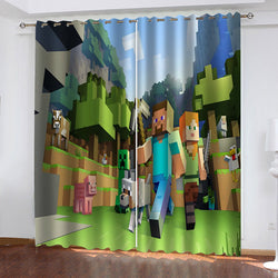 Minecraft Curtains Pattern Blackout Window Drapes (Online Order Only)