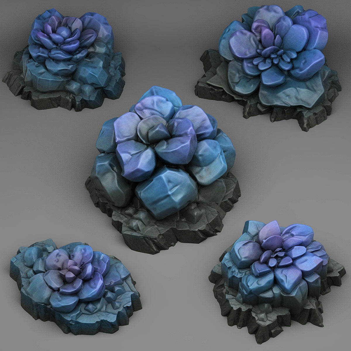 3D Printed Fantastic Plants and Rocks Mineral Flowers 28mm - 32mm D&D Wargaming (Online Only)
