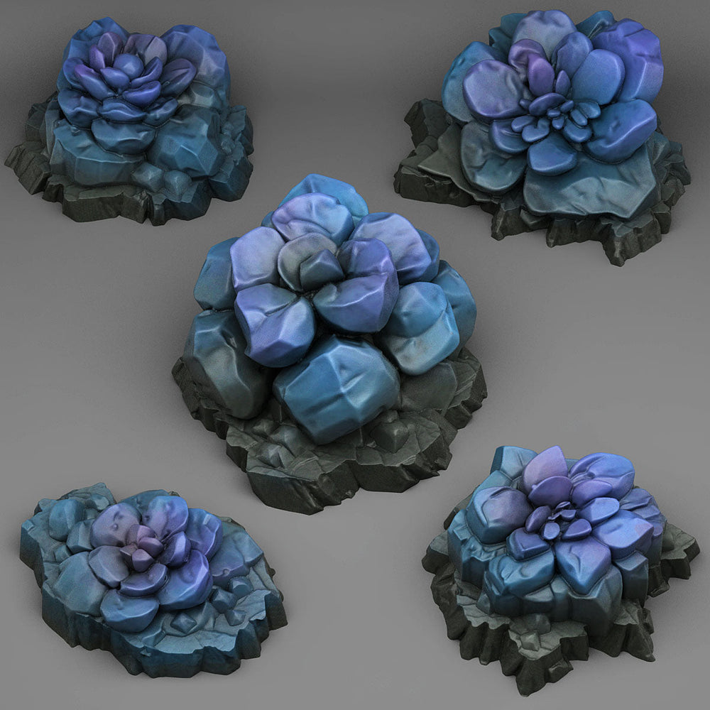 3D Printed Fantastic Plants and Rocks Mineral Flowers 28mm - 32mm D&D Wargaming (Online Only)
