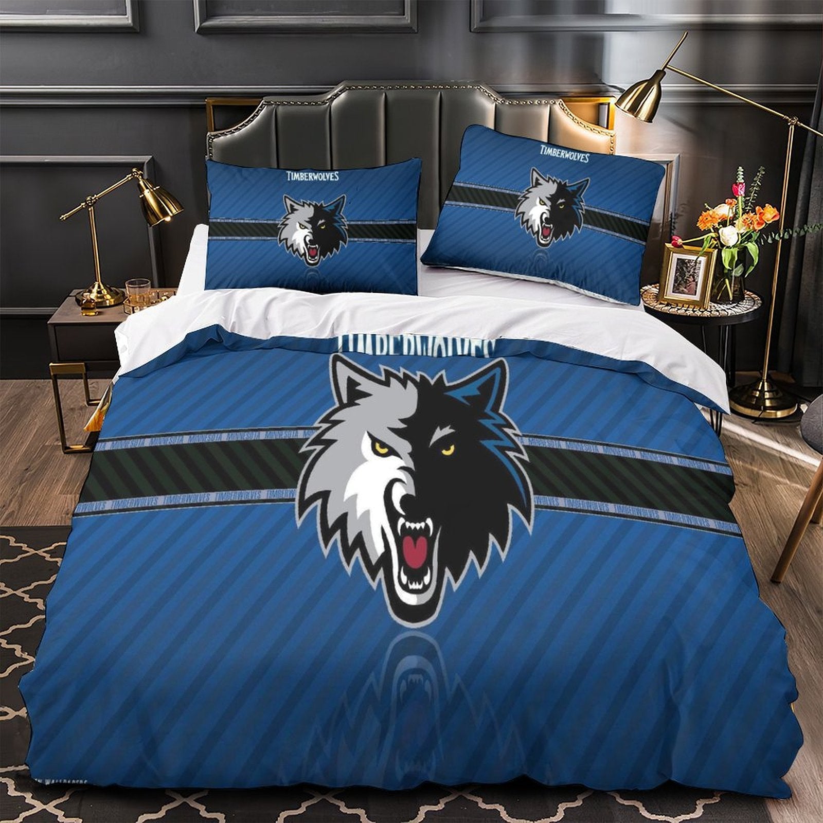 Minnesota Timberwolves Bedding Set Duvet Cover Without Filler (Online Order Only)