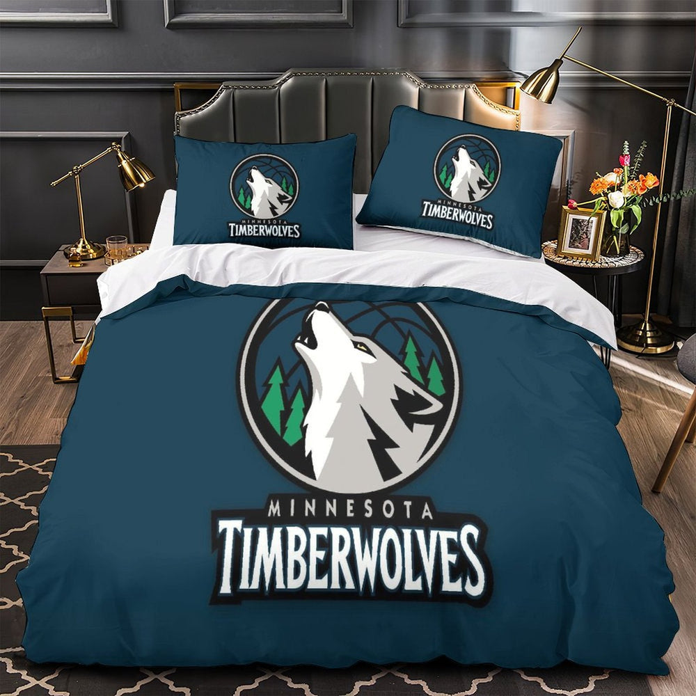 Minnesota Timberwolves Bedding Set Duvet Cover Without Filler (Online Order Only)