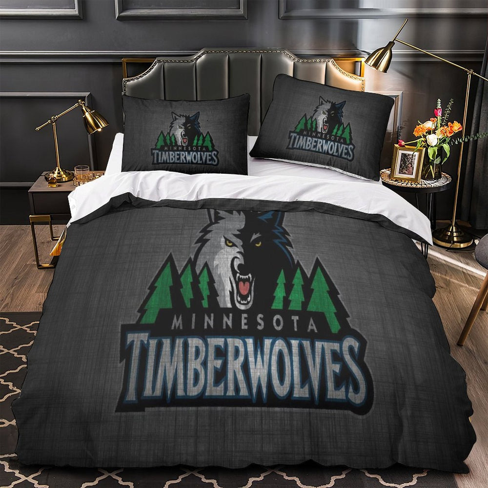 Minnesota Timberwolves Bedding Set Duvet Cover Without Filler (Online Order Only)