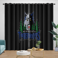 Minnesota Timberwolves Curtains Blackout Window Drapes Room Decoration (Online Order Only)