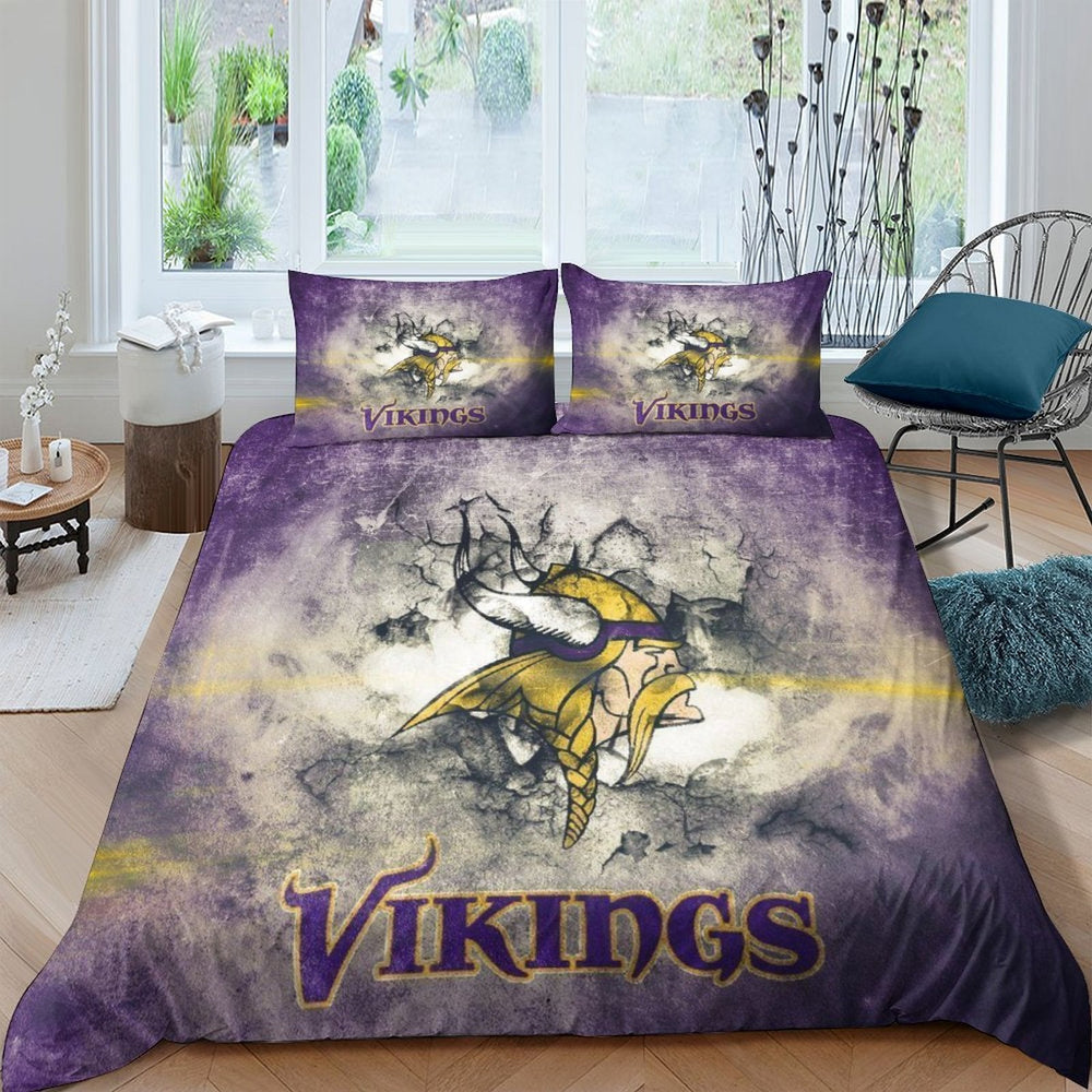 Minnesota Vikings Bedding Set Duvet Cover Without Filler (Online Order Only)