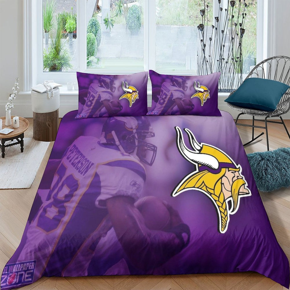 Minnesota Vikings Bedding Set Duvet Cover Without Filler (Online Order Only)