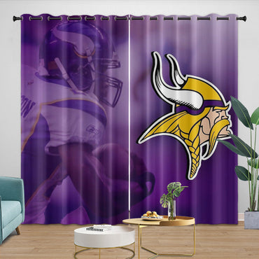 Minnesota Vikings Curtains Blackout Window Drapes Room Decoration (Online Order Only)