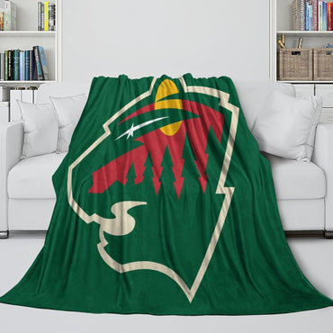 Minnesota Wild Blanket Flannel Throw Kids Room Decoration (Online Order Only)