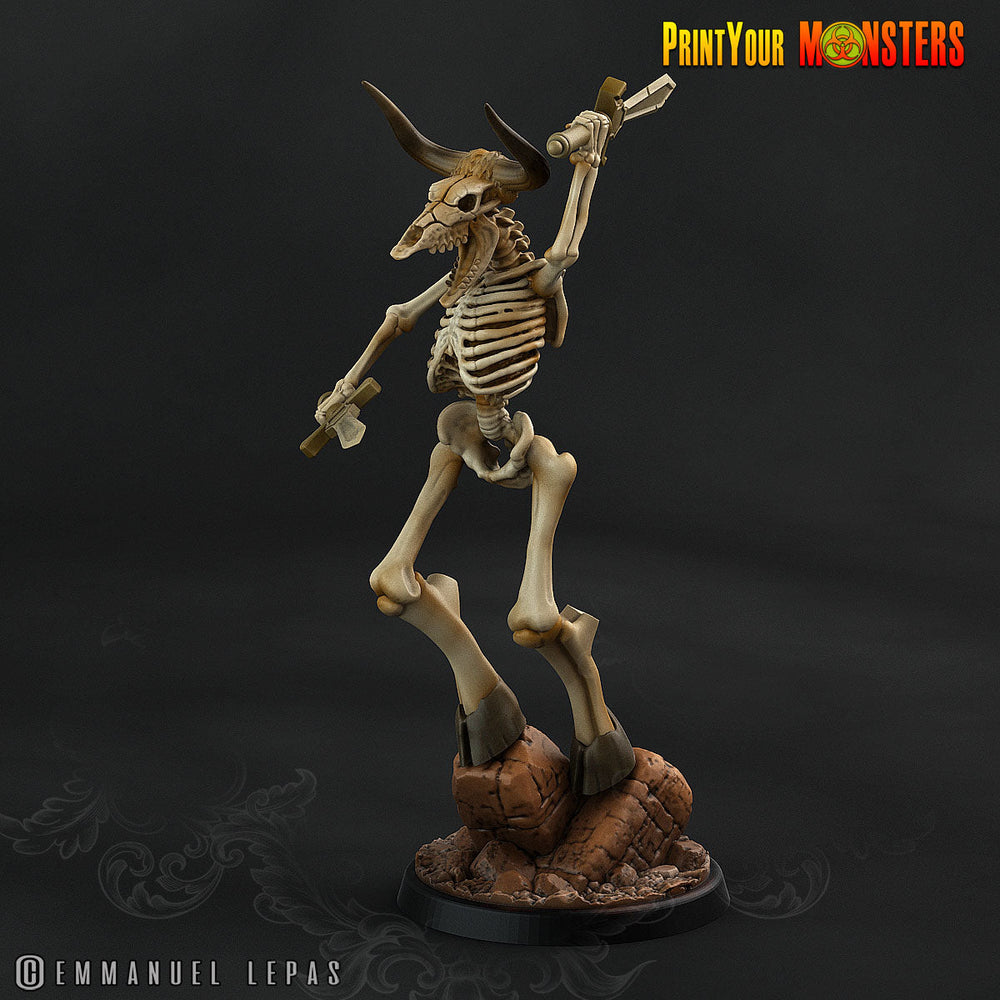 3D Printed Print your Monster The Ancient Bones Pack - Bone Minotaurs 28mm 32mm D&D (Online Only)