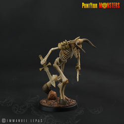 3D Printed Print your Monster The Ancient Bones Pack - Bone Minotaurs 28mm 32mm D&D (Online Only)