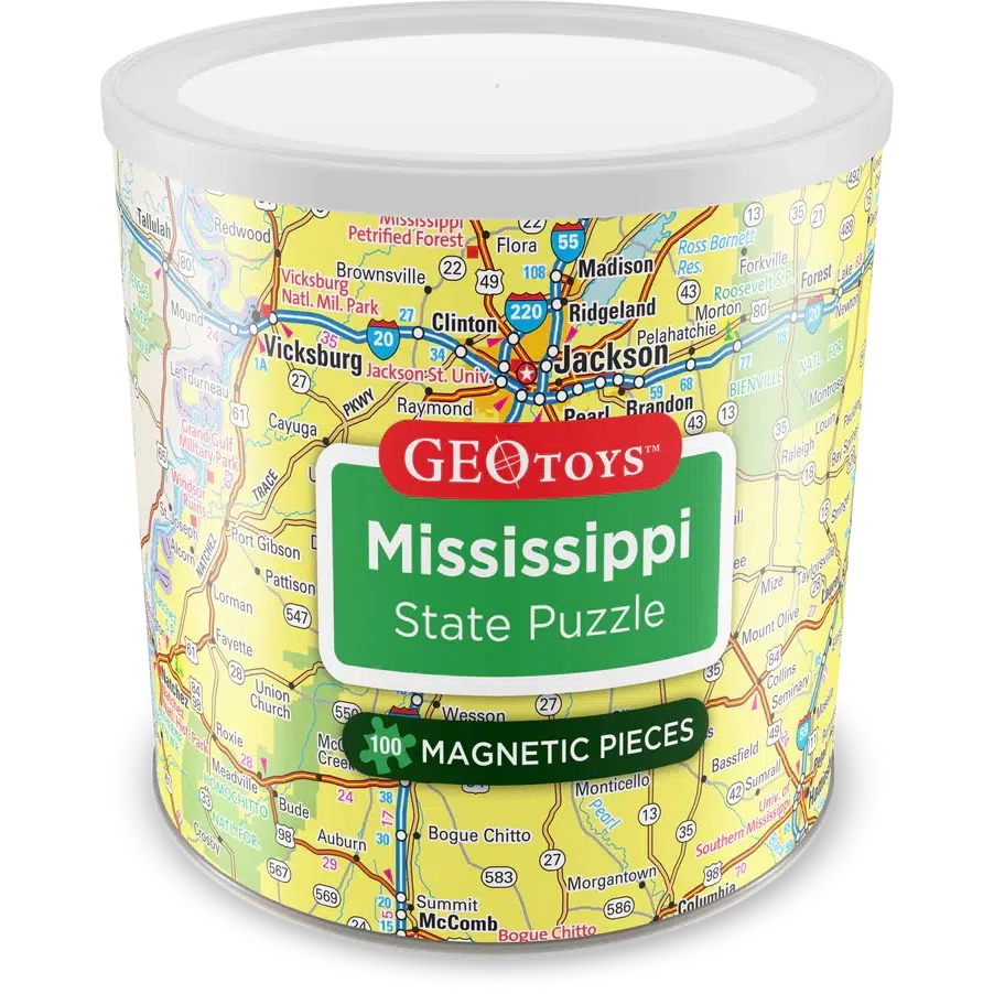 Mississippi State 100 Piece Magnetic Jigsaw Puzzle Geotoys (ONLINE ORDER ONLY)