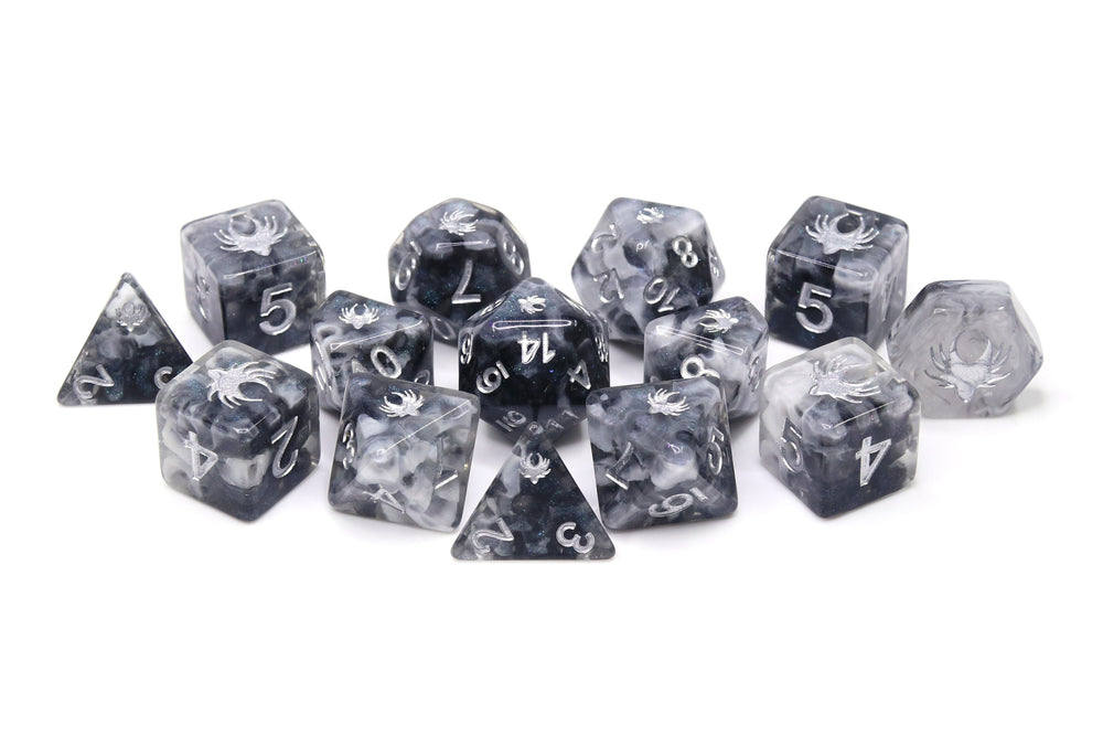 Misty Step - 14 Piece DnD Dice Set | Acrylic RPG Gaming Dice (ONLINE ORDER ONLY)