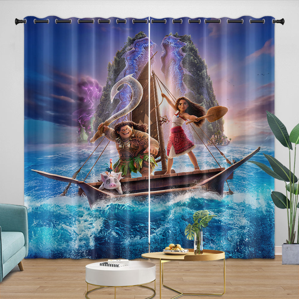 Moana 2 Curtains Blackout Window Drapes Room Decoration (Online Order Only)