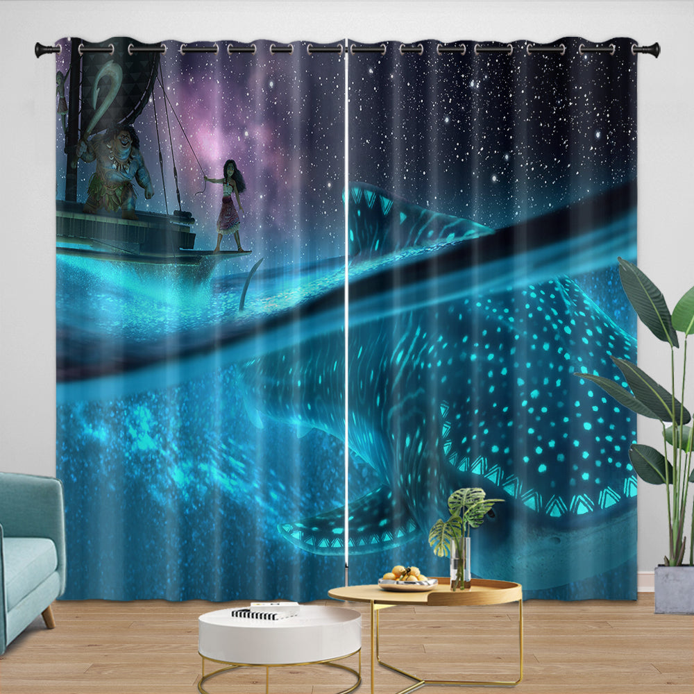 Moana 2 Curtains Blackout Window Drapes Room Decoration (Online Order Only)