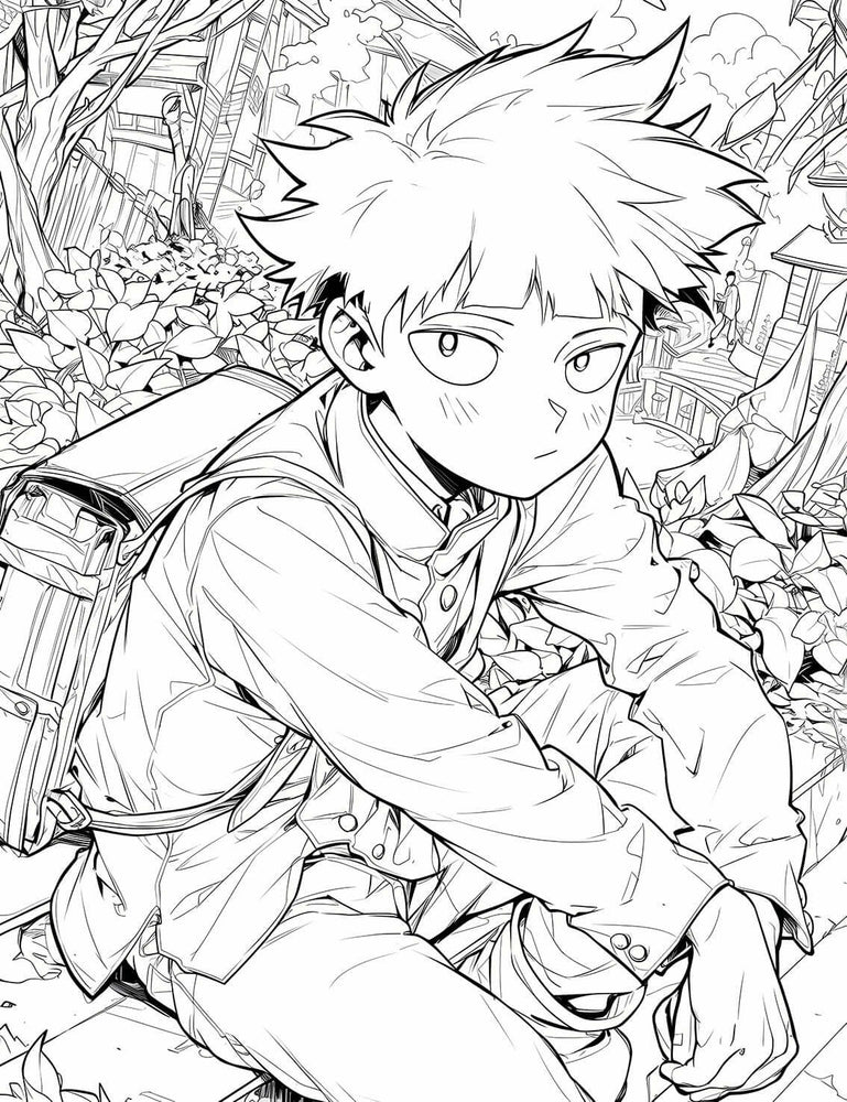 Mob Psycho 100 Coloring Page - A Quiet Day with Shigeo Kageyama Art (ONLINE ORDER ONLY)