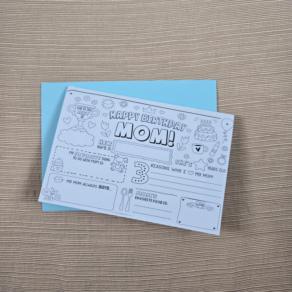 Coloring Mom Happy Birthday Card 2 (ONLINE ORDER ONLY)