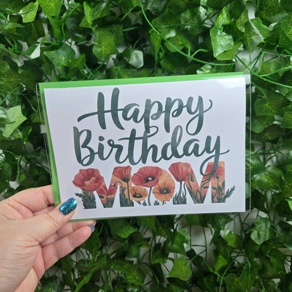 Floral Happy Birthday Mom Card (ONLINE ORDER ONLY)