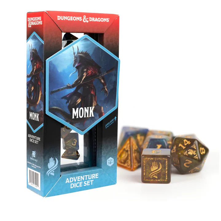 D&D Adventure Dice: Monk (Blue / Gold) (ONLINE ORDER ONLY)