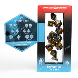 D&D Adventure Dice Set - Monk Edition | Blue/Gold 12pc Collection (ONLINE ORDER ONLY)