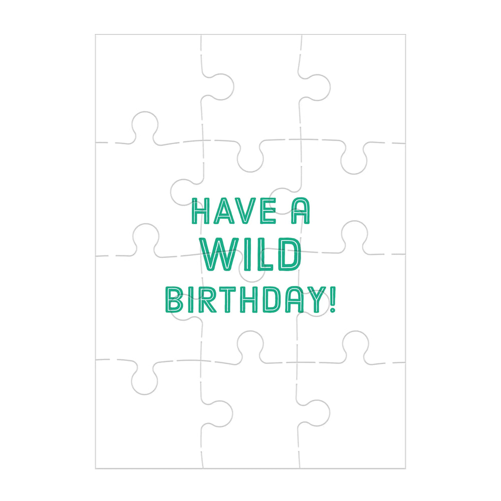 Monkey Cake Birthday Greeting Card 12 Piece Jigsaw Puzzle Mudpuppy