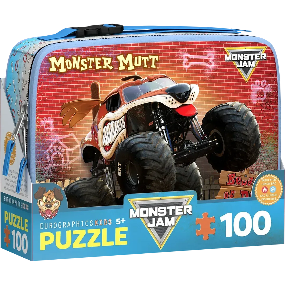 Monster Mutt Monster Jam Lunch Bag & 100 Piece Jigsaw Puzzle Eurographics (ONLINE ORDER ONLY)