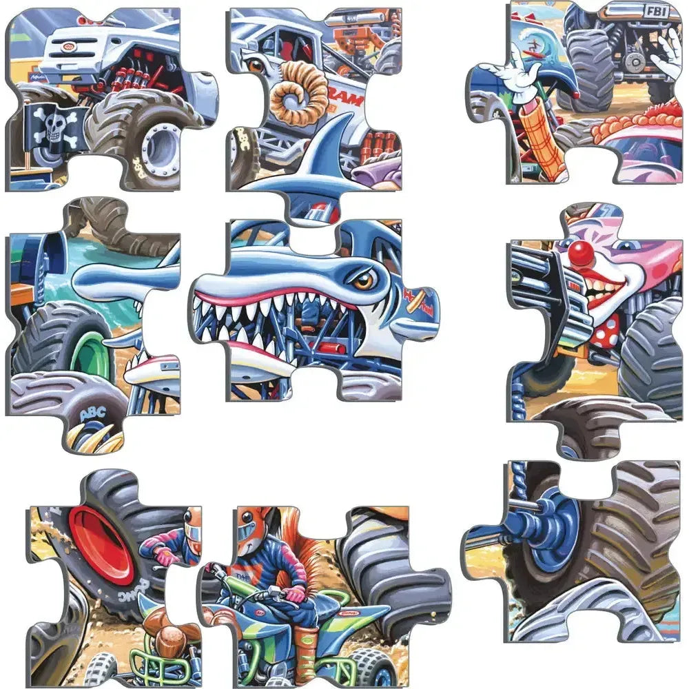 Monster Truck Race 35 Piece Tray Jigsaw Puzzle Larsen