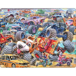 Monster Truck Race 35 Piece Tray Jigsaw Puzzle Larsen