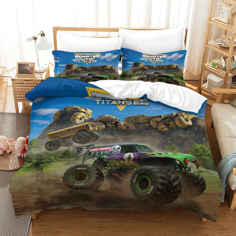Monster Jam Steel Titans Truck Bedding Set Duvet Cover Without Filler (Online Order Only)