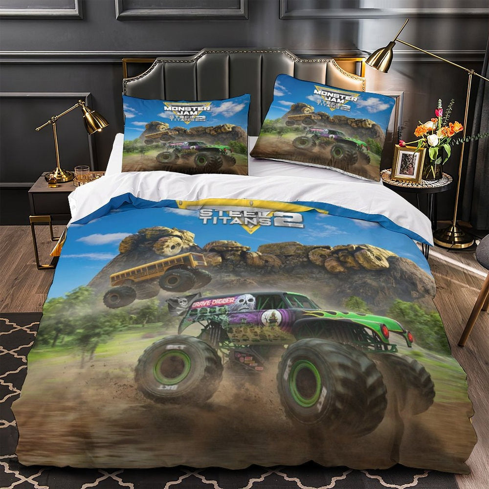 Monster Jam Steel Titans Truck Bedding Set Duvet Cover Without Filler (Online Order Only)