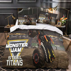 Monster Jam Steel Titans Truck Bedding Set Duvet Cover Without Filler (Online Order Only)