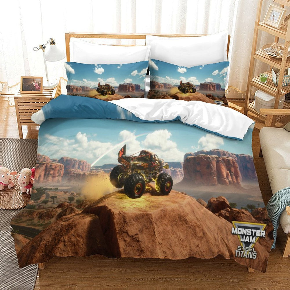 Monster Jam Steel Titans Truck Bedding Set Duvet Cover Without Filler (Online Order Only)