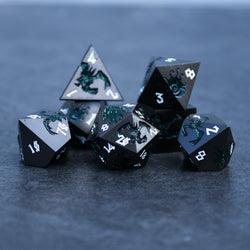 Pre-Order || Monster Manual Dice - Gunmetal and Green